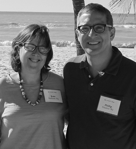 Kate Jackson ’83, left, and Phil Guarco '82